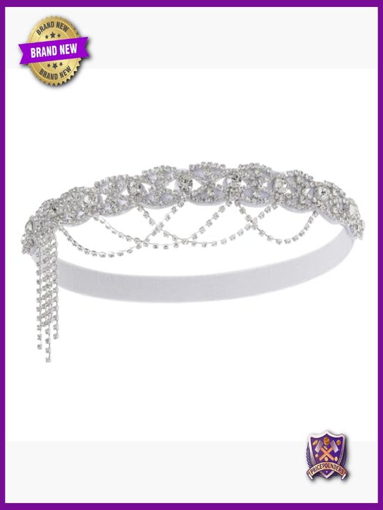 1920s Flapper Headpiece Roaring 20s Headband Chain Hair Accessory